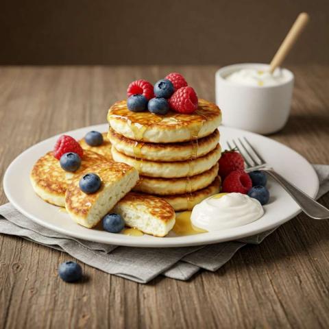 Rezept für Fluffige Hüttenkäse-Pfannkuchen