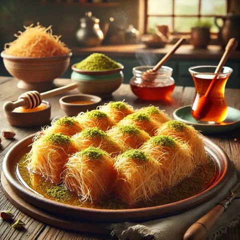 Recette de Kadaif : Dessert turc sucré et croustillant