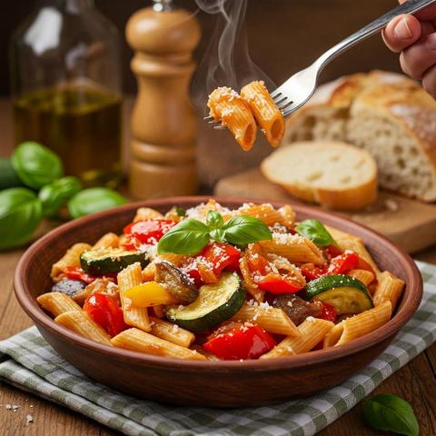 Recette facile de pâtes au ratatouille