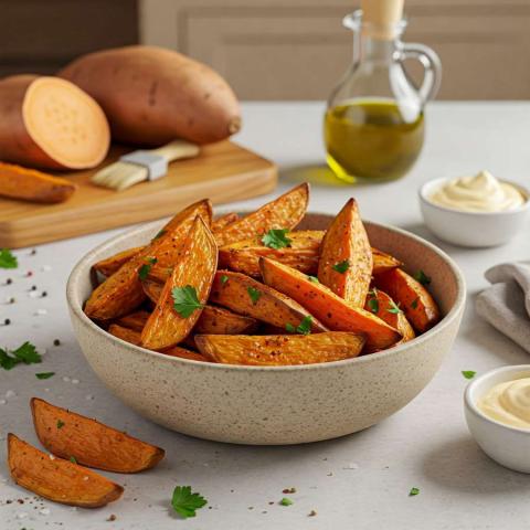 Recept za sladki krompir v cvrtniku na vroč zrak