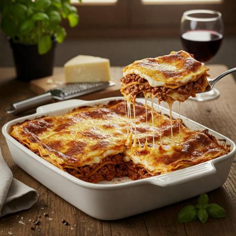 Lasagne bolognese med fersk pasta