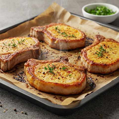 Recept på Ugnsbakade Fläskkotletter
