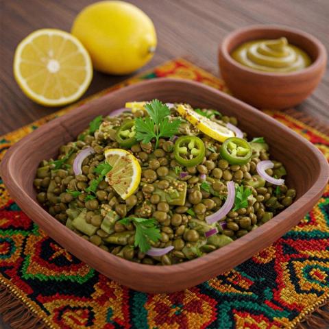 Äthiopischer Linsensalat (Azifa) mit Senf und Zitrone – Veganes Rezept