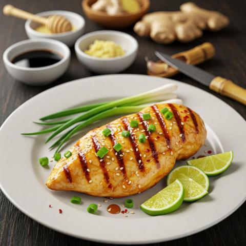Ricetta facile del pollo alla griglia con zenzero