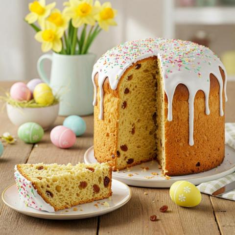 Pane di Pasqua tradizionale con uvetta e scorza d’arancia
