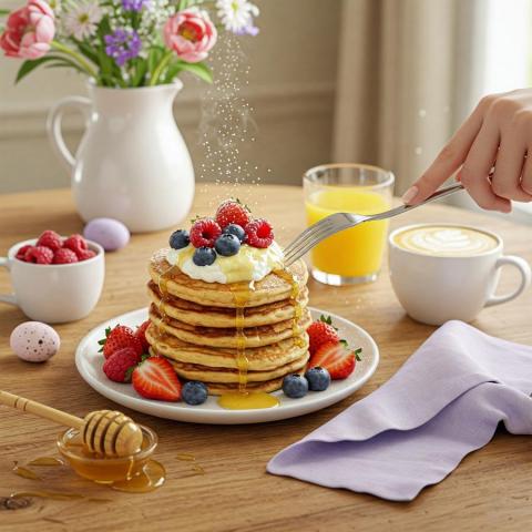 Enkla pannkakor för påskbrunch