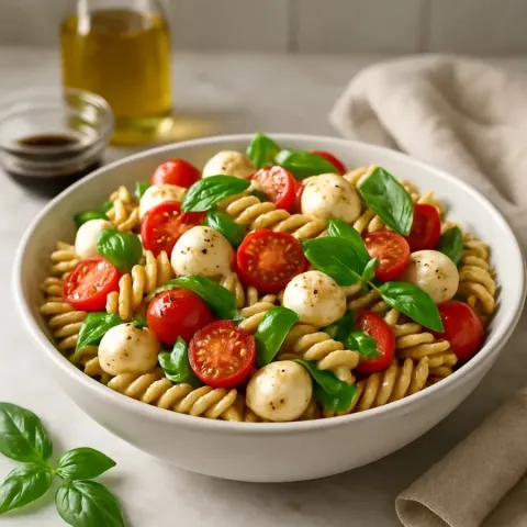 Salade de pâtes Caprese classique – Fraîche et légère pour l’été