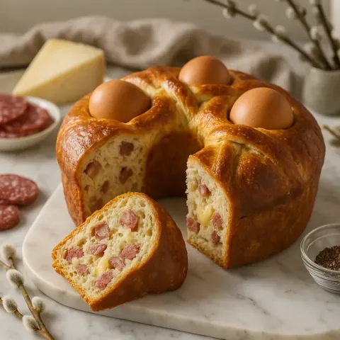 Italiensk Casatiello – Salt påskebrød med ost og salami