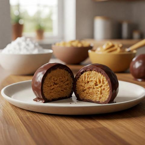 Boule au beurre de cacahuète enrobée de chocolat
