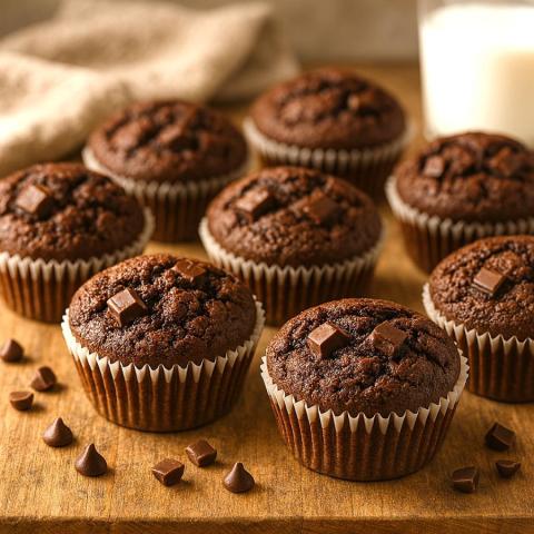 Enkla och saftiga chokladmuffins recept