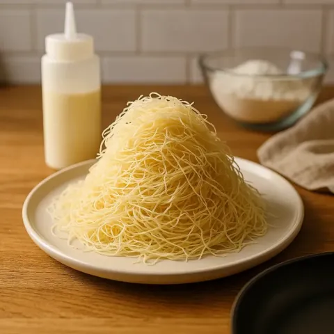 Cómo hacer masa de kataifi casera – receta de kadaif paso a paso
