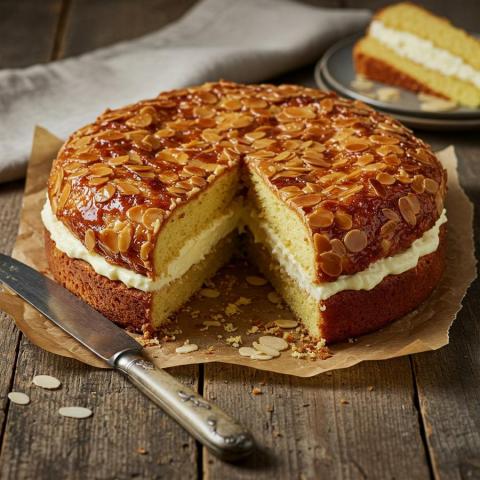 Bienenstich – La Vera Ricetta Tedesca della Torta al Miele e Mandorle