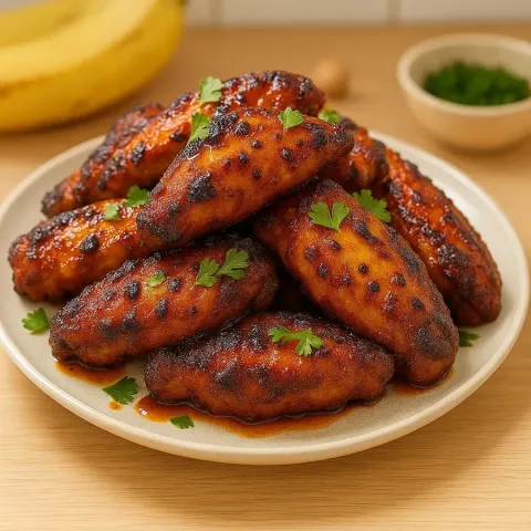 Sweet and Spicy Banana Chicken Wings