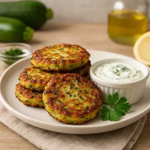 Frittelle di zucchine con salsa allo yogurt e aneto – Croccanti e leggere