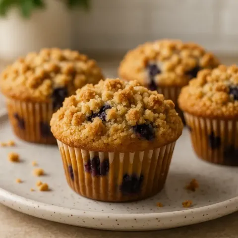 Blåbärsmuffins med Smuldegstopp – Enkelt Recept