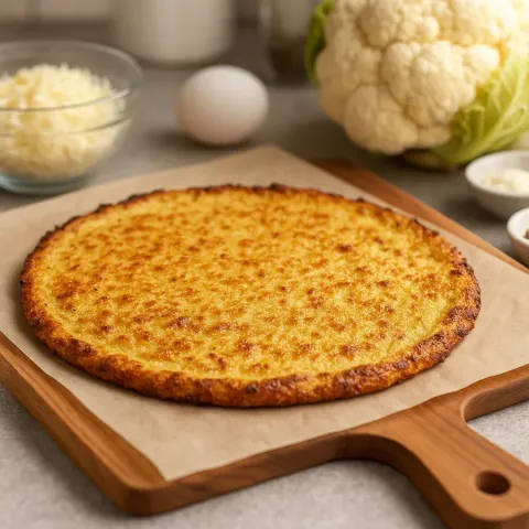 Bästa receptet på keto pizzabotten med blomkål