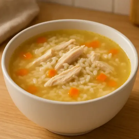 Lav‑residu kylling‑ris suppe for skånsom fordøyelse