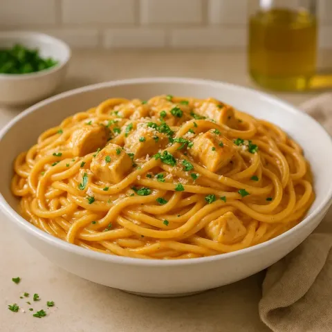 Prosty przepis na spaghetti z kurczakiem – Kremowy i pyszny makaron