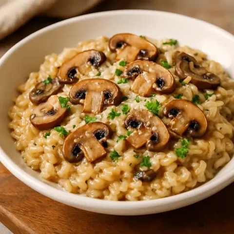 Kremowe risotto z grzybami i parmezanem – Klasyczny włoski przepis