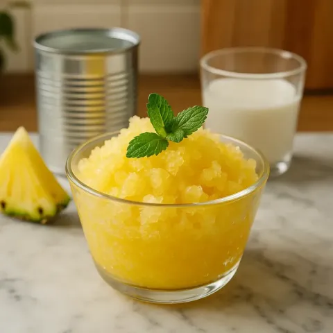 Granita de piña y coco – receta express con solo 2 ingredientes
