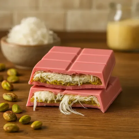 Angel Hair čokoládová tyčinka s pistáciemi a tureckou pişmaniye – recept