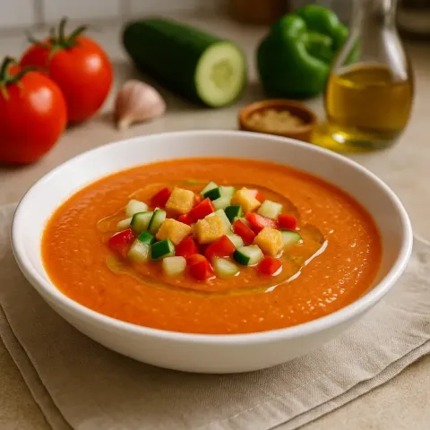Gazpacho Andalusisch Rezept – Kühles Tomatensüppchen für den Sommer