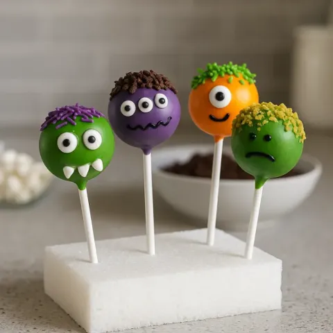 Monster Cake Pops – Caritas Dulces para una Fiesta de Halloween