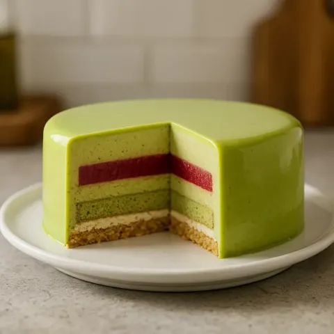 Entremets Pistache à Étages – Gâteau Mousse de Pistache