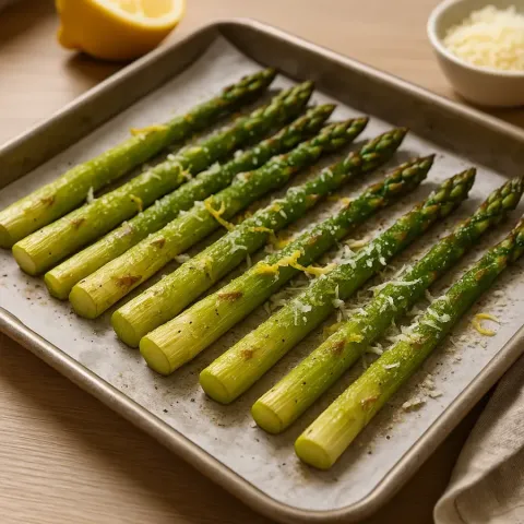 Sparrisrecept: Ugnsbakade sparris med citron och parmesan