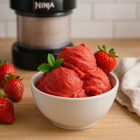 Jahodový sorbet Ninja Creami recept – Rychlý a Lahodný