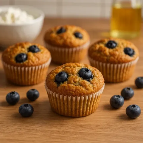 Skyr‑style cottage‑cheese blueberry muffins with stevia – diabetic‑friendly smart‑oven dessert
