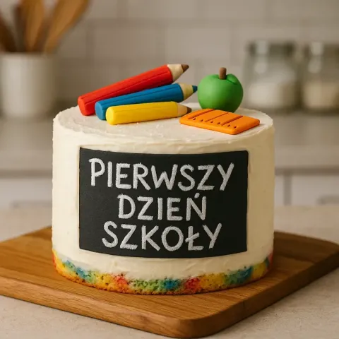 Tort na pierwszy dzień szkoły – kolorowy tort szkolny na rozpoczęcie roku