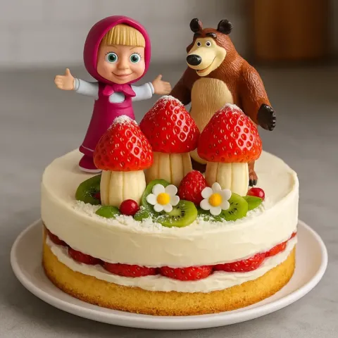 Maša in medved torta – recept za otroško rojstnodnevno torto