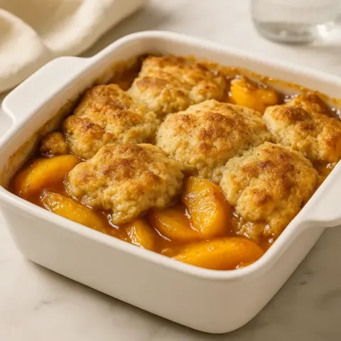 Pfirsich‑Cobbler Rezept – einfacher hausgemachter Sommernachtisch