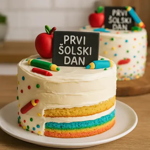 Torta za prvi šolski dan – zabavna torta s šolskimi pripomočki za začetek šole