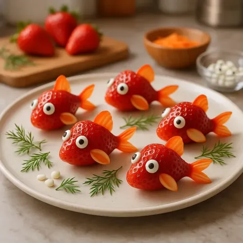 Strawberry Fish Snack – fun and healthy treats for kids