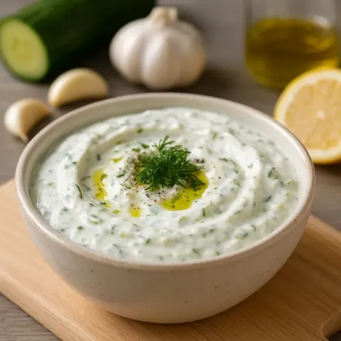 Schnelles selbstgemachtes Tzatziki für Wraps