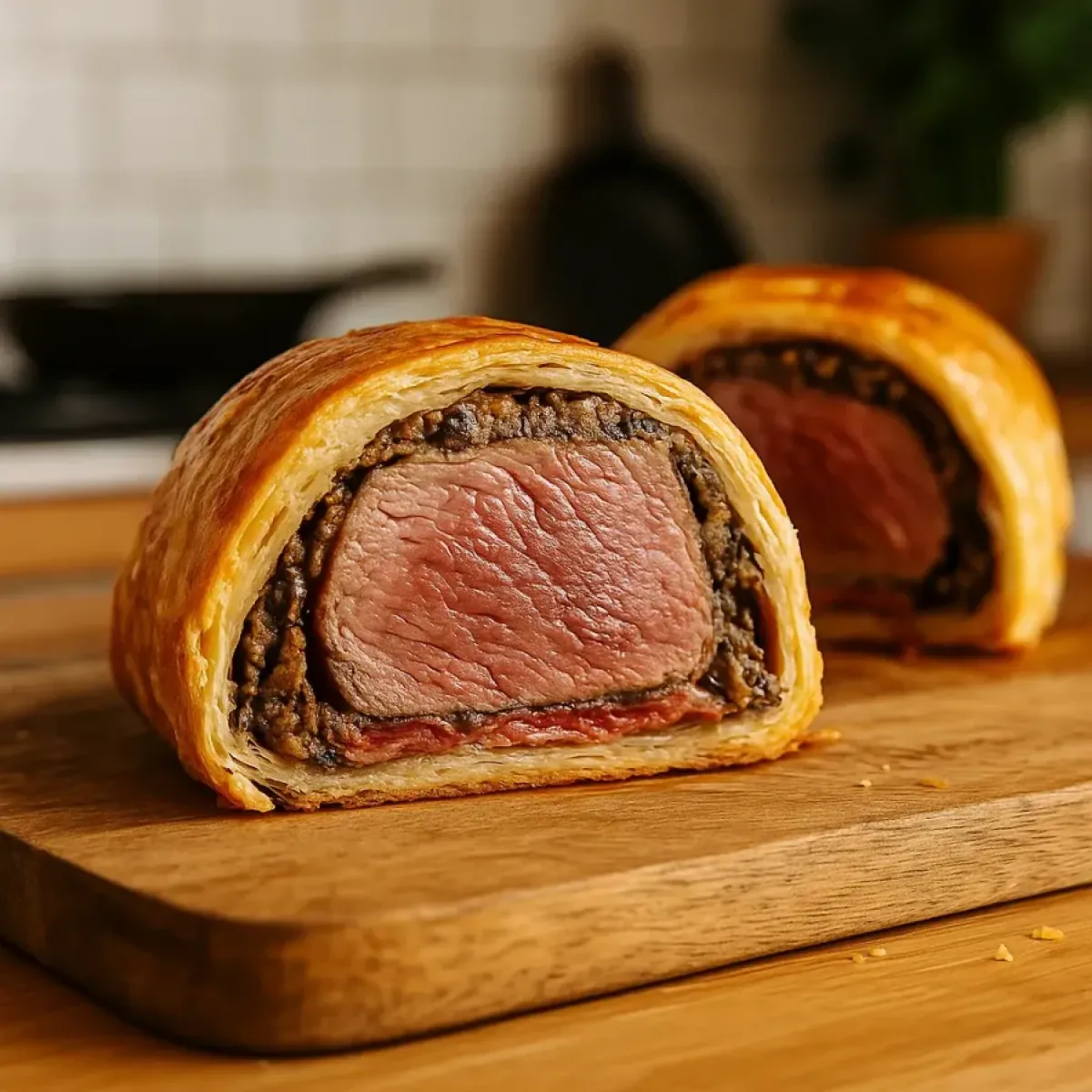 Beef Wellington med oxfilé och svampfyllning i smördeg – lyxigt recept för högtider